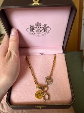 Juicy Couture “Lady Juicy” Gold Charm Necklace